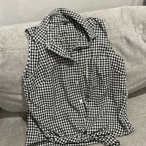 Black and white tie top